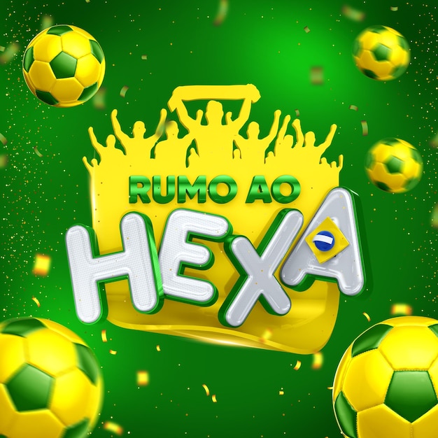 Social media sjabloon wereldbeker op weg naar hexa brazil