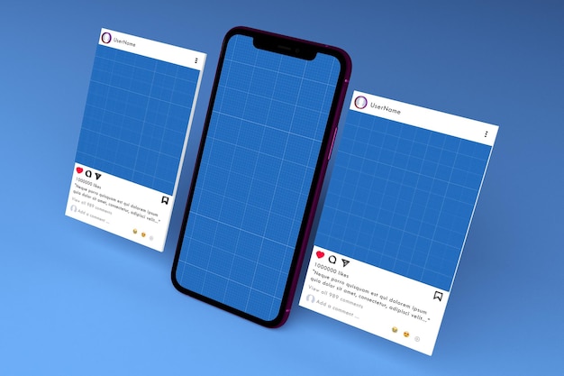 소셜 미디어 및 스마트 폰 목업