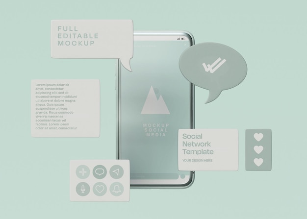 Mockup di smartphone per social media