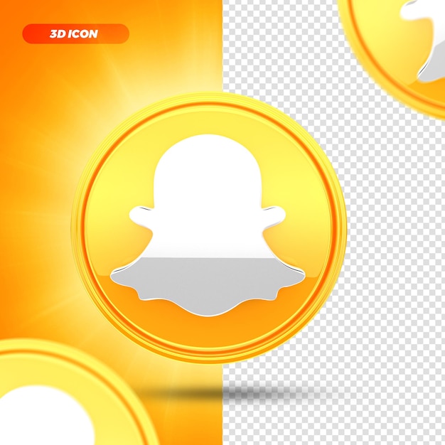 Social media snapchat 3d rendering icona isolata