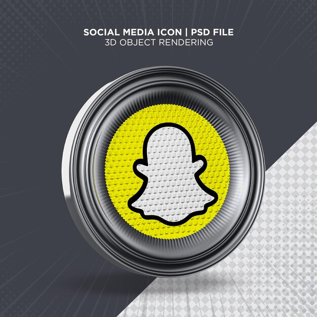 소셜 미디어 Snapchat 아이콘 원 로고 3d 렌더링