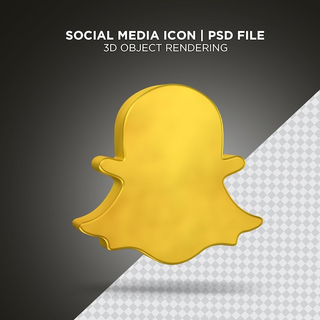 Social Media Snapchat Ikona Złota Renderowania 3d Plik Psd