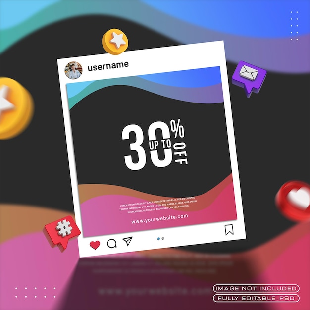 PSD social media square banner mockup