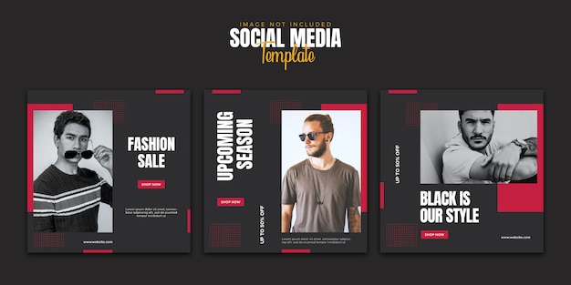 Social media square post template