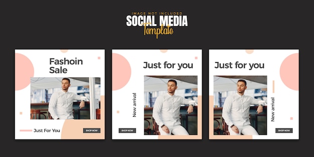 PSD social media square post template