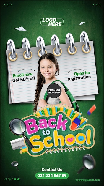 PSD social media stories back to school open for registration enroll now get 50 off