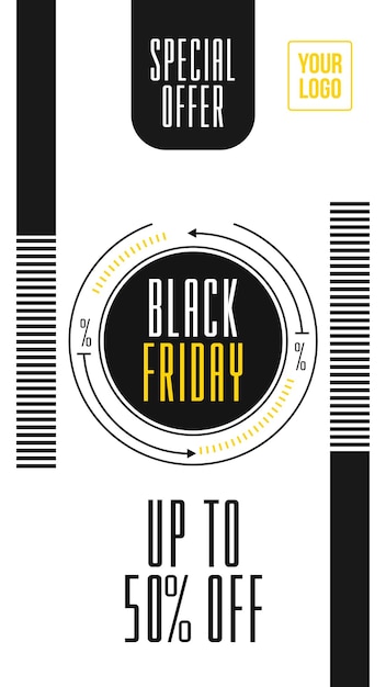 Offerta speciale per il black friday di storie sui social media