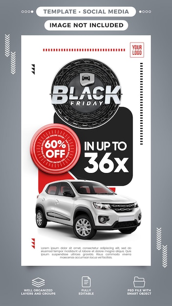 PSD social media stories black friday for vehicle sales on sale