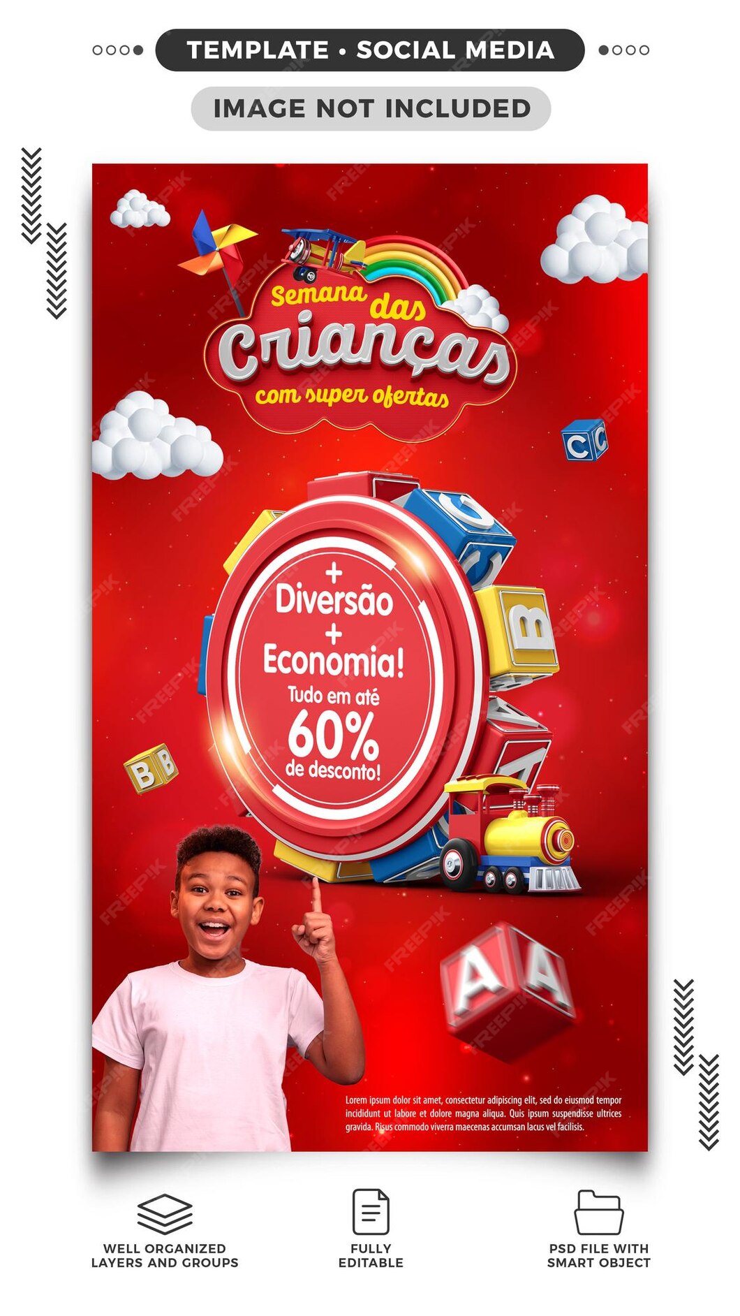Premium PSD Social media stories children's week fun plus savings!