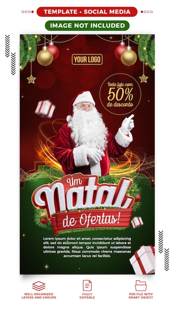 PSD social media stories a christmas of offers