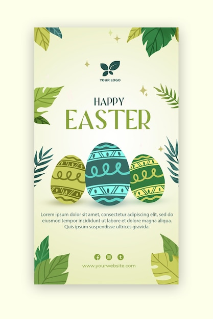 PSD storie sui social media buona pasqua