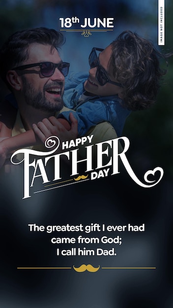 PSD social media stories happy father day 18 june