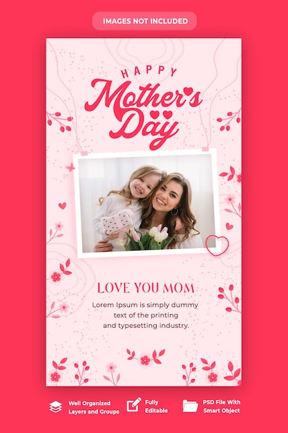 PSD social media stories happy mothers day