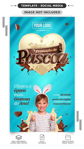 PSD storie sui social media instagram promozione di pasqua