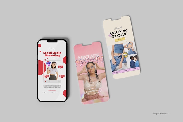 social media stories mockup