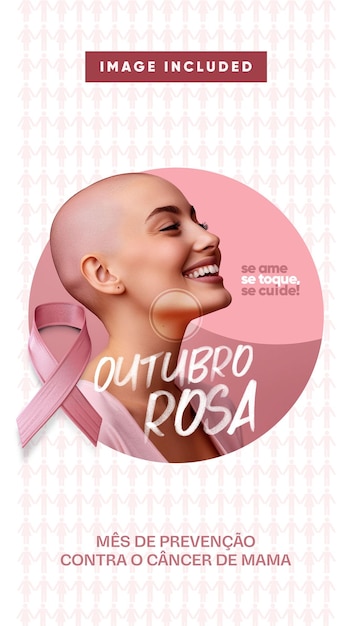 Social media stories pink october campaign against cancer