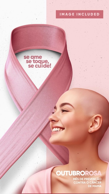 Social media stories pink october motivational campaign