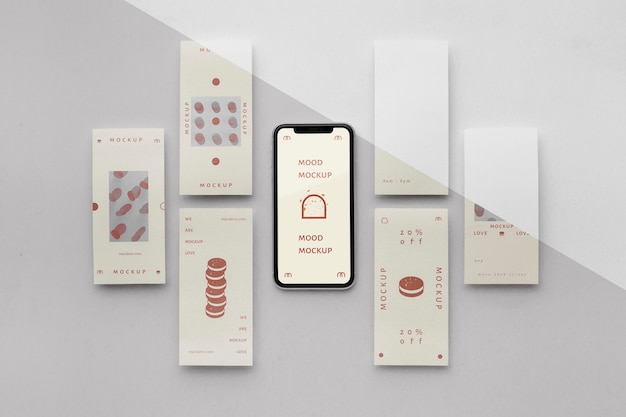 Social media stories and smartphone mock-up