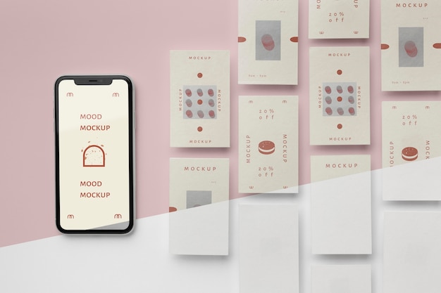 Social media stories and smartphone mock-up