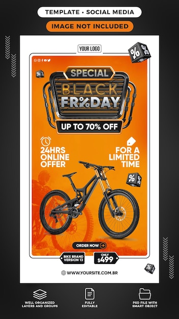 Social media stories special black friday op de fiets met tot wel 70 korting