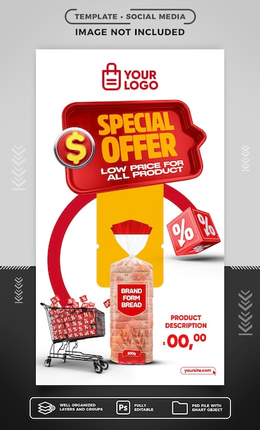 Social media stories special low price offer for all products