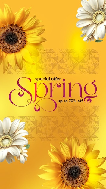 PSD social media stories special offer spring