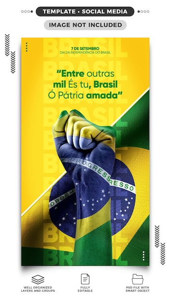 PSD social media stories template brazil independence