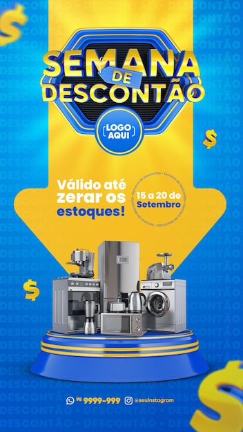 Social media story discount week portuguese