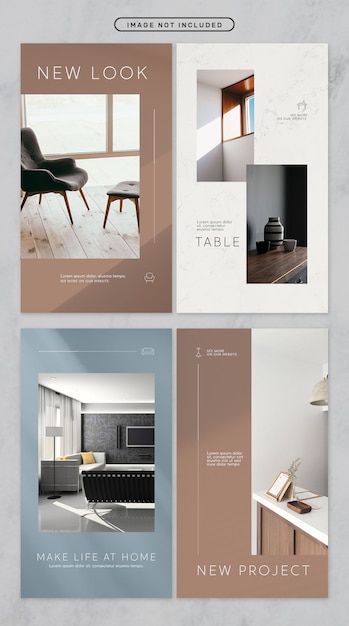 PSD social media story minimal furniture theme