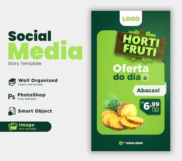 Social Media Story Oferuje Szablon Hortifruti Brazylia