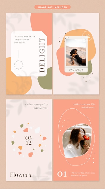 PSD social media story in pastel fashion style