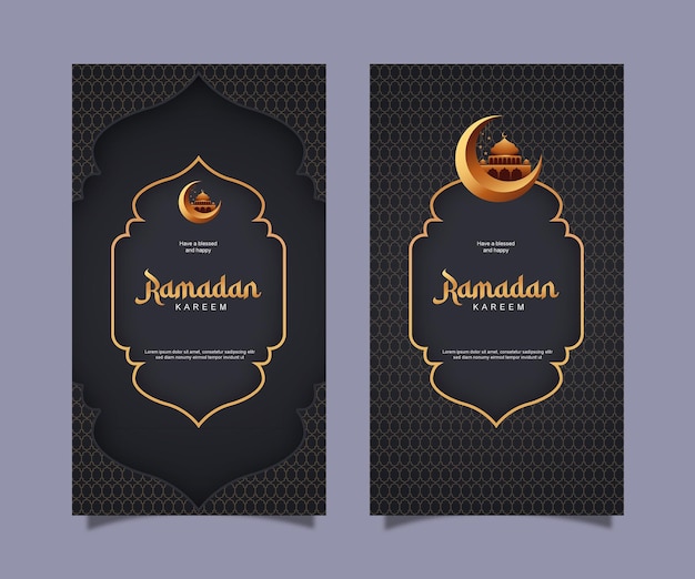 PSD social media storia post ramadan kareem moderno design semplice nero 6