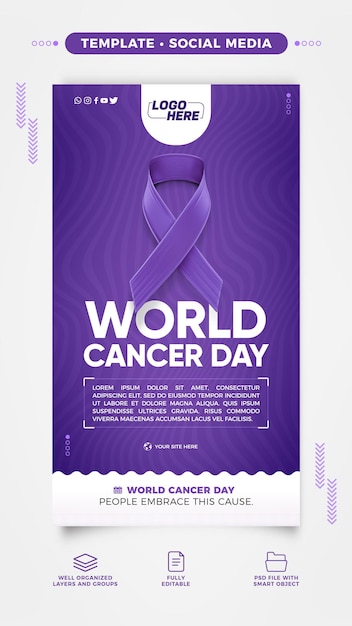 PSD social media story template for world cancer day