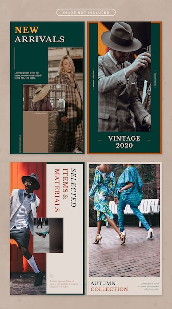 Social media story in vintage fashion theme