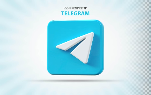 Social Media Telegram Ikona Renderowania 3d