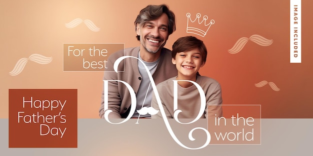 Social media template banner for the best dad in the world