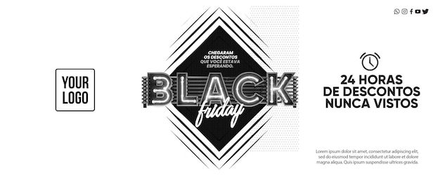 PSD social media template banner black friday for online sales