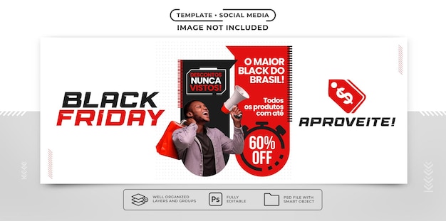 PSD social media template banner black friday