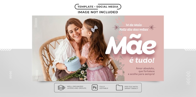 PSD social media template banner campaign happy mother's day