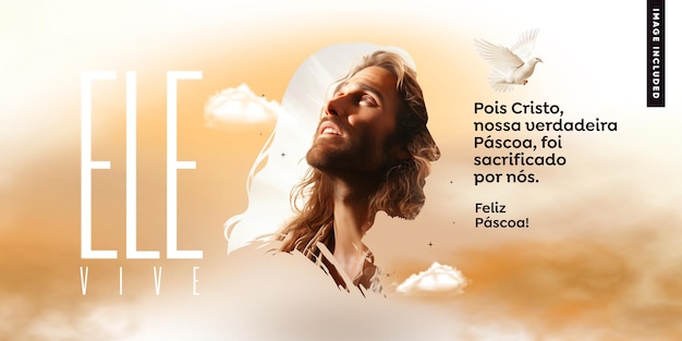 PSD social media template banner happy easter