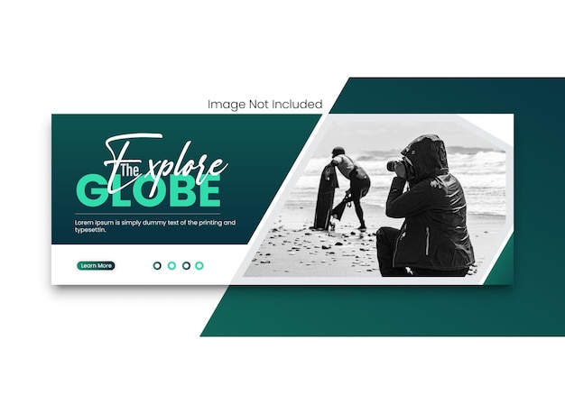 Social media Template banner or web cover for travel ads