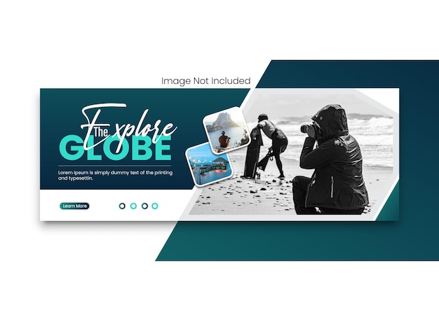Social media Template banner or web cover for travel ads