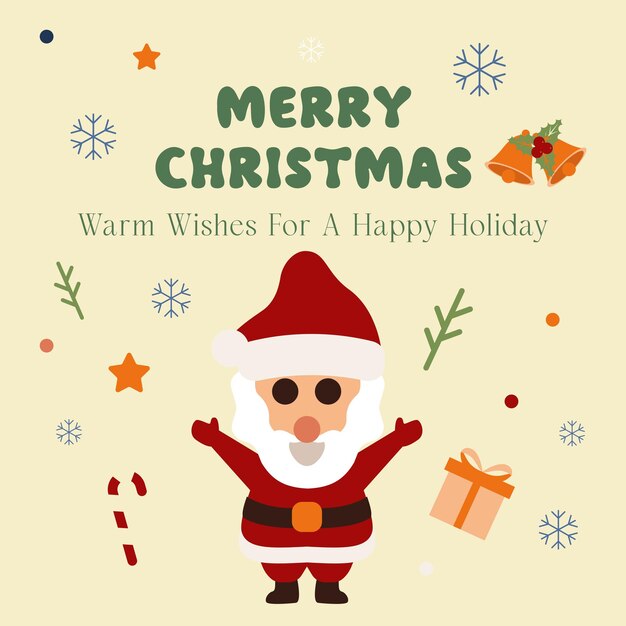 PSD social media template for christmas greeting vector flat design