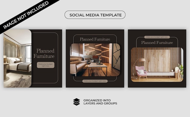 PSD social media template for the custom furniture niche