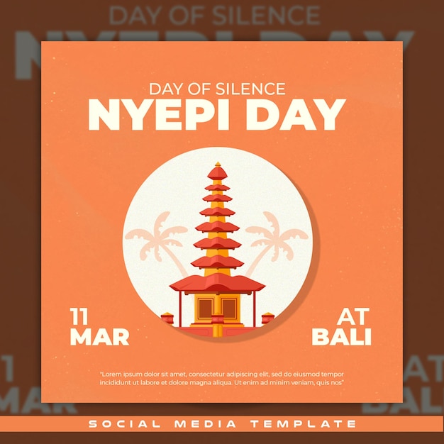 PSD modello di social media giorno del silenzio nyepi giorno