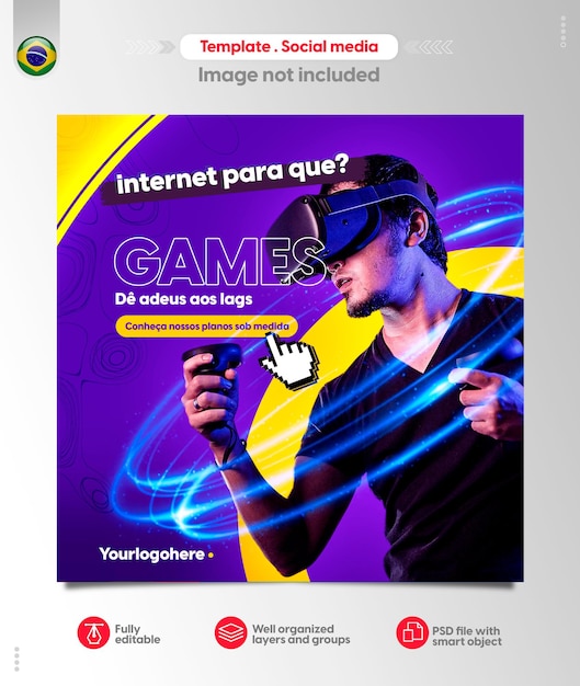 Modello di social media per testi modificabili instagram provider internet veloce