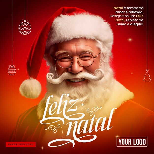 PSD social media template feed merry christmas merry with santa claus