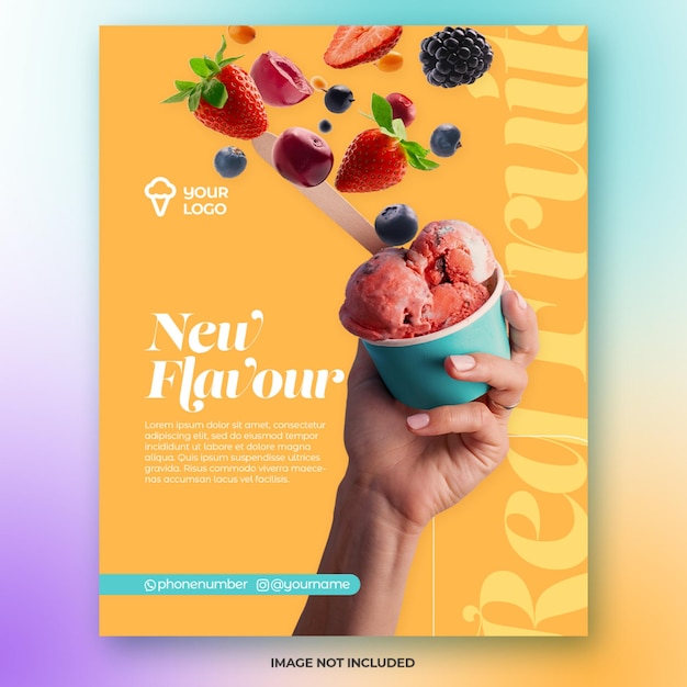 PSD social media template ice cream