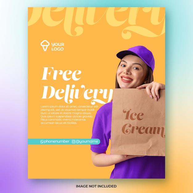 Social media template ice cream