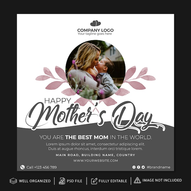 PSD social media template mothers day